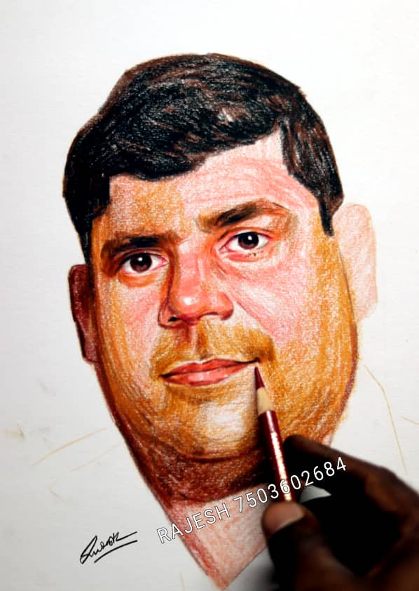 colour pencil portrait painting, colour pencil for portrait